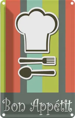 Produktbild von vianmo Blechschild 18x12 cm bon Appetit Restaurant