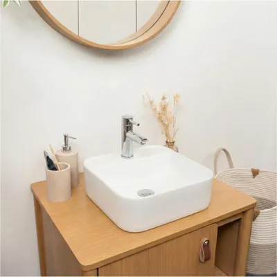 Immagine prodotto di Lavabo da appoggio rettangolare in Vetroceramica bianca KALI da 36 cm