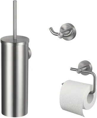 Produktbild von Haceka Kosmos 3-delige toilet accessoireset cm geborsteld RVS