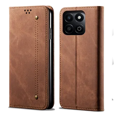 Produktbild von Hülle für Honor Play 60 Plus/Honor 200 Smart Leder Brieftasche Flip Bookstyle Schutzhülle mit Standfunktion Braun