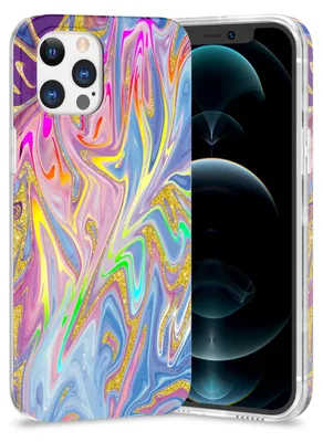 Produktbild von Für Apple iPhone 12 / 12 Pro TPU Watercolor Schutz Hülle Cover Etui Motiv 1