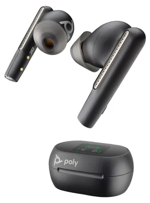Obrázok produktu pre HP Poly Karbónovo-čierne slúchadlá do uší Poly Voyager Free 60+ UC M + adaptér BT700 USB-C + nabíjacie puzdro s dotykovou obrazovkou, Bezdrôtový, Hovor / hudba, Slúchadlá s mikrofónom, Čierna