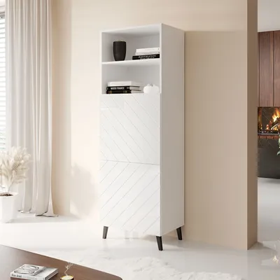 Immagine prodotto di Scansia con ante BERMEJO - bianco / bianco lucido