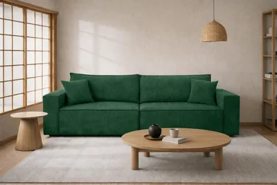 Image de Canapé  avec fonction couchage et coffre de rangement, velours côtelé Poso, gris clair, BEST SCORNER