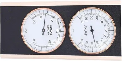 Productafbeelding van Sauna Thermometer Hygrometer - Vochtigheid Temperatuurmeter - Sauna Klimaat Beheersen - 2-in-1 Functie - 26.5 cm - Houtkleur