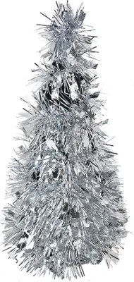 Immagine prodotto di Clayre & Eef Decorazione natalizia Albero di Natale Ø 12x25 cm Plastica color argento