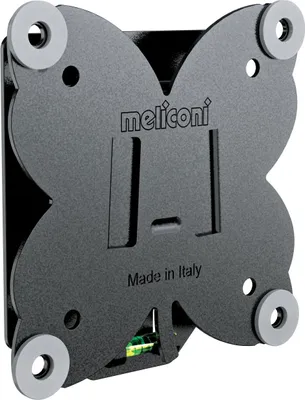 A close-up, isolated shot of a black wall mount bracket.