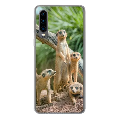 Produktbild von MuchoWow® Handyhülle Schutzhülle Hülle für Huawei P30 Familie - Tiere - Erdmännchen Silikon Softcase Handy Hülle - Kartenbesitzer