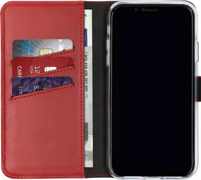 Obrázek produktu pro Selencia Kožené pouzdro s klopou pro iPhone Xr – červené