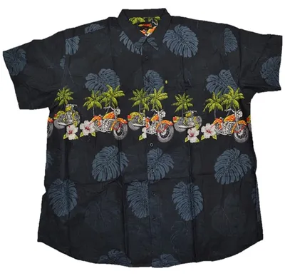 Produktbild von Übergrößen Kurzarm-Herren-Hawaiihemd KAMRO Schwarz/Bunt 6XL