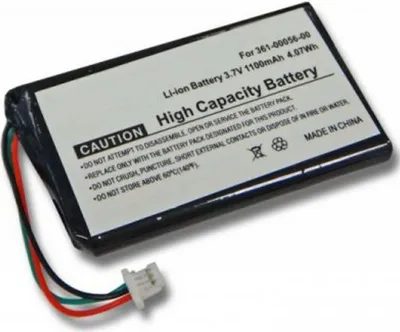 Produktbild von Akku für Garmin 1ICP5/34/43 Li-Ion 3,7 Volt 1100 mAh schwarz.
