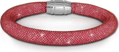 Image de SilberDream Bracelet Femme 20cm rose mini cristaux acier inoxydable nylon SDA050A0