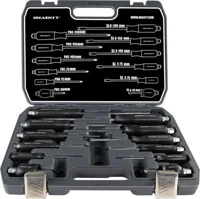 Produktbild von Schraubendreher Schraubenzieher Set 12TLG KREUZ+ SCHLITZ Werkzeug Satz