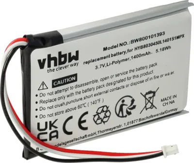 Produktbild von vhbw Akku kompatibel mit VDO Dayton PN1000, PN3000, PN2050 GPS Navigation Navi (1400 mAh, 3,7 V, Li-Ion)