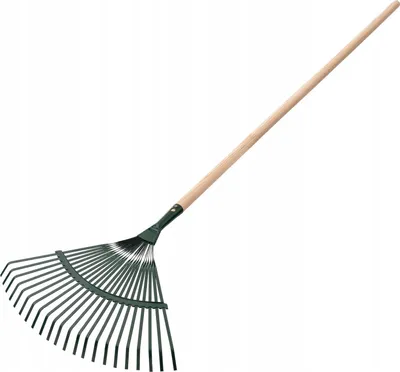 Produktbild von Gartenrechen - Laubrechen / Laubbesen - 43 cm Arbeitsbreite - Drahtzinken - Für Rasen & Laub