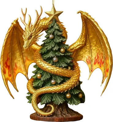 Produktbild von Drachen-Weihnachtsbaumschmuck, festliche Atmosphäre, Weihnachtsdekoration, Partyzubehör