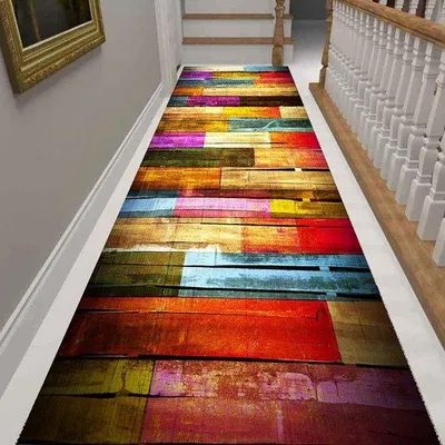 Obrázek produktu pro Polyesterový koberec do obývacího pokoje, ložnice, kuchyně, dětského pokoje, koupelny, 60 x 100 cm, protiskluzový, omyvatelný, do chodby