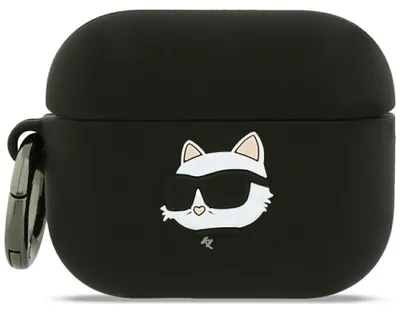 Zdjęcie produktu dla Etui Karl Lagerfeld Silicone Choupette Head 3D Do Airpods Pro 3 Czarny