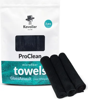Image de Chiffons en microfibre Kavalier pour vitres - lot de 3