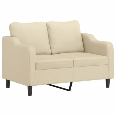 Zdjęcie produktu dla vidaXL sofa 2-osobowa kremowa 120 cm tkanina