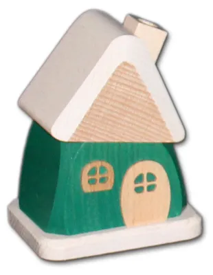 Produktbild von Holzwaren Egermann kleines Räucherhaus - erzgebirgische Räucherdeko aus Holz - 9cm - 918 grün