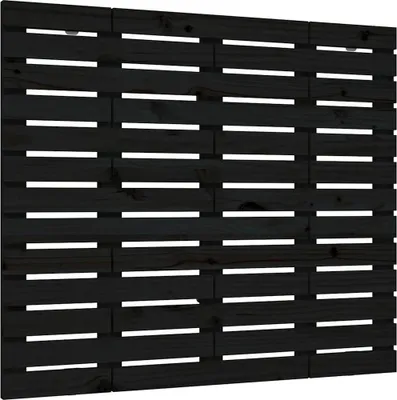 Produktbild von vidaXL Wand-Kopfteil Schwarz 96x3x91,5 cm Massivholz Kiefer