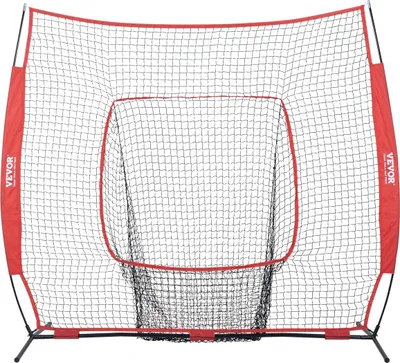 Produktbild von 7 x 7 ft Baseball-Softball-Übungsnetz, tragbares Baseball-Trainingsnetz zum Schlagen, Fangen und Werfen, Backstop-Baseballausrüstung, Trainingshilfen mit Tragetasche und Strike Zone