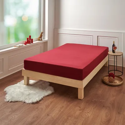 Produktbild von Traumschlaf Premium Interlock Jersey Spannbettlaken 180x200 - 200x200 cm weinrot