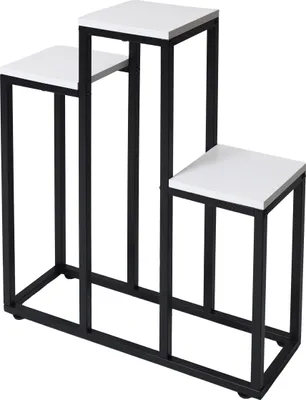Produktbild von Bauerkraft H-025 Metall-Etagere für 3 Blumen, weiß