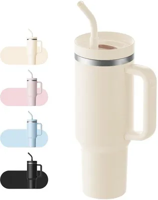 Produktbild von Keramik-Drinkbecher 1,2 L mit Griffe, cremefarben, Waschmaschinengeschützt