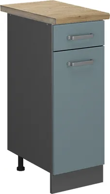 Produktbild von Küchenunterschrank Vicco R-Line Blau-Grau 30 cm , AP Eiche, Model 46864