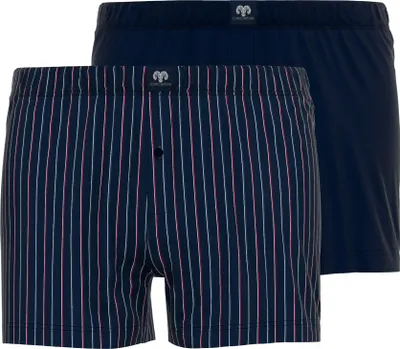 Produktbild von CECEBA Herren Boxershort, Baumwolle, Single Jersey, navy-red, gestreift, mit Eingriff, 2er Pack Größe: 16