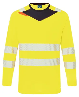 Immagine prodotto di Maglietta a maniche lunghe ad alta visibilità "DX416" DX4 - Portwest giallo/nero M