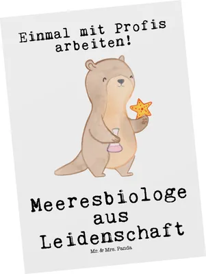 Produktbild von Mr. & Mrs. Panda Postkarte Meeresbiologe Leidenschaft - Weiß - Geschenk, Studium, Postkarten, Spruch, Lustig, Witzig, Fotokarte, Grußkarte, Meeresforscher, Ansichtskarte