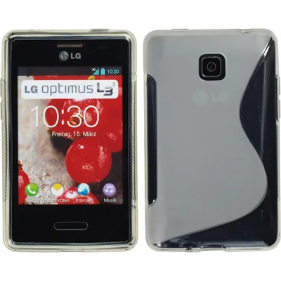 Produktbild von PhoneNatic Case kompatibel mit LG Optimus L3 II - clear Silikon Hülle S-Style + 2 Schutzfolien