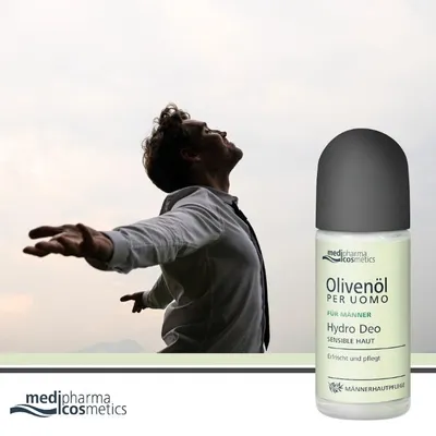 Immagine prodotto di Medipharma Cosmetics Olio di Oliva Per Uomo Hydro Deo Pelle Sensibile, 50 ml Roll-On