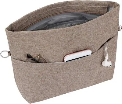 Produktbild von Famanu Handtaschen-Organizer mit Reißverschluss - Beige, Größe M
