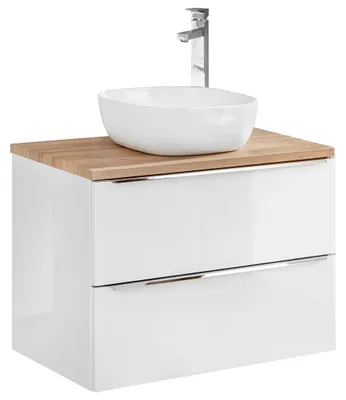 Produktbild von Badmöbel Set 60cm Waschbecken mit Unterschrank Waschtisch Schublade Hängeschrank