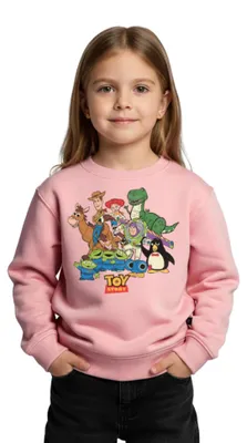 Produktbild von Spreadshirt Toy Story Charaktere Kinder Premium Pullover, 146/152 (10 Jahre), Rosa