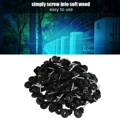 Image de 100pcs Short Screw Type Ring Insulator Electric Meadow Fence Post Accessory (Accessoire pour clôture de pré électrique)