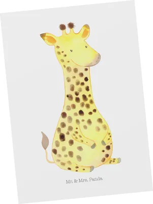Produktbild von Mr. & Mrs. Panda Postkarte Giraffe Zufrieden - Weiß - Geschenk, Ansichtskarte, Abenteuer, Glück, Postkarten, einzelkarte, Afrika, Grußkarte, bildkarte