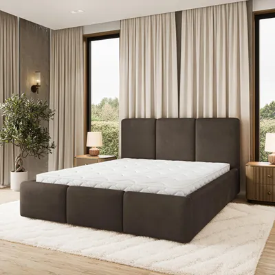 Produktbild von Masseno Polsterbett MORENA MGV 200x200 cm, Polsterbett mit Bettkästen - Braun, MAGIC VELVET 2205