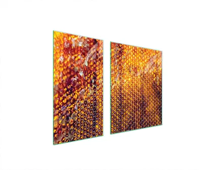 Produktbild von Herdabdeckplatten 2 teilig 90x52 Glaskeramikkochfeld Abdeckung Glas Schneidebrett Schwarz Orange