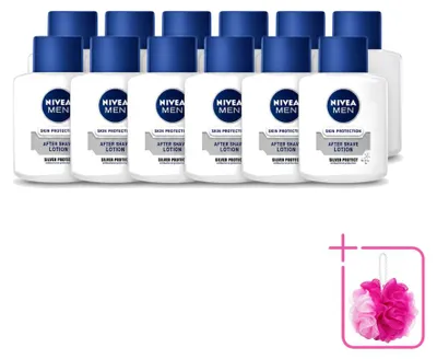 Immagine prodotto di 12 flaconi di lozione dopobarba Nivea Men Silver Protect - 100 ml - Confezione risparmio - 12 pezzi