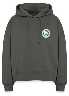 Produktbild von Spreadshirt Hello Kitty Club Just Be You Frauen Boxy Organic Hoodie, S, Anthrazit