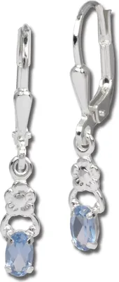 Produktbild von SilberDream Ohrhänger Damen Silber blau Blume Zirkonia Ohrringe SDO535H