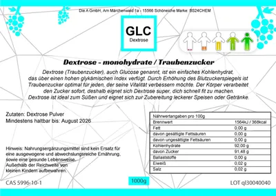 Produktbild von 1kg Dextrose - monohydrate / Traubenzucker