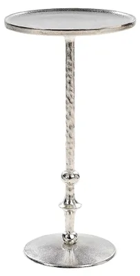 Produktbild von Runder Beistelltisch aus Metall in Silber mit einem Säulenfuß ø 32 cm