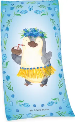 Produktbild von Mr. & Mrs. Panda Badetuch / Strandtuch / Handtuch, 100% Baumwolle ( Velours ), 75x150 cm