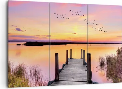 Produktbild von Bild auf Leinwand - Leinwandbild - Fußgängerbrücke Sommer Menschen Liebe - 105x70cm - Wand Bild - Wanddeko - Leinwanddruck - Bilder - Kunstdruck - Leinwand bilder - Wandkunst - CE105x70-3056